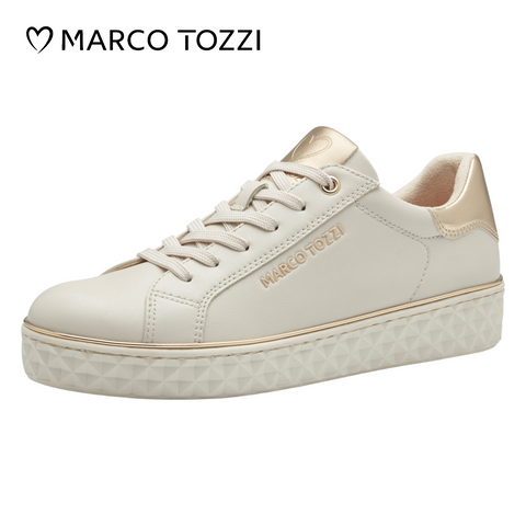 Marco Tozzi Γυναικεία Sneakers Σε Cream Χρώμα
