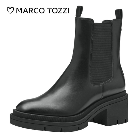 Marco Tozzi Γυναικεία Μποτάκια Σε Μαύρο Χρώμα BOURLIS Shoes - Accessories