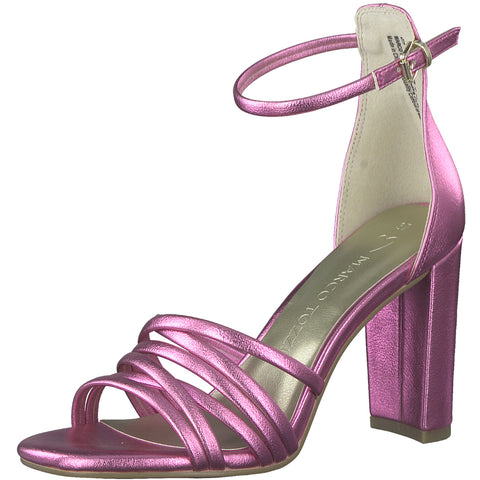 Marco Tozzi Γυναικεία Πέδιλα σε Ροζ Μεταλλικό Χρώμα BOURLIS Shoes - Accessories