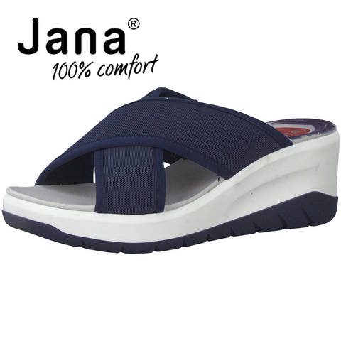 Jana Ανατομικές Παντόφλες Πλατφόρμες σε Μπλε Χρώμα BOURLIS Shoes - Accessories
