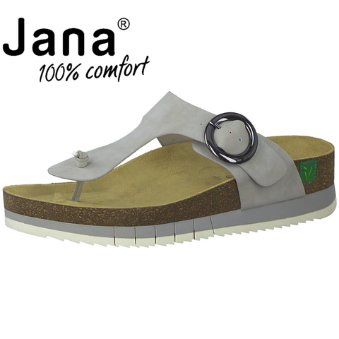 Jana Vegan Γυναικεία Ανατομική Παντόφλα Σε Γκρι Χρώμα BOURLIS Shoes - Accessories