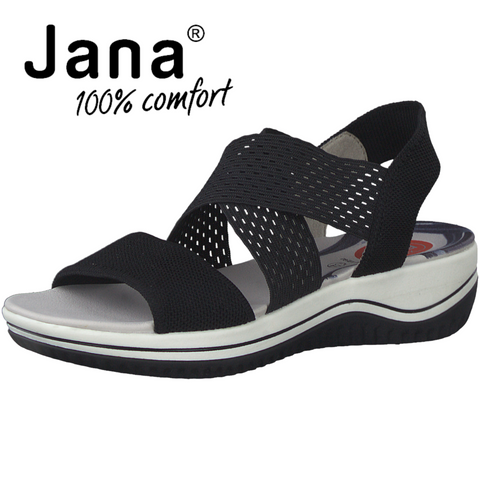 Jana  Ανατομικές Πλατφόρμες σε Χρώμα Μαύρο BOURLIS Shoes - Accessories