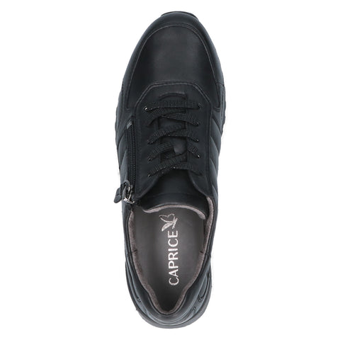 Caprice Δερμάτινα Ανατομικά Sneakers σε Μαύρο Χρώμα BOURLIS Shoes - Accessories