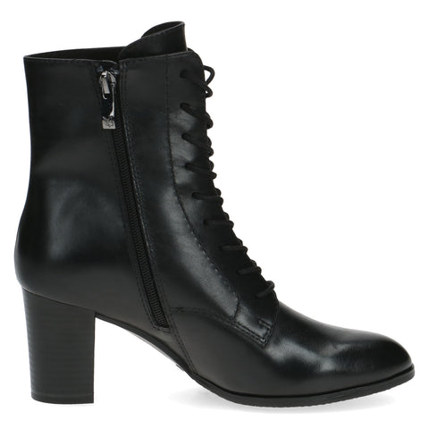 Caprice Δερμάτινα Γυναικεία Μποτάκια Αστραγάλου Σε Μαύρο Χρώμα BOURLIS Shoes - Accessories
