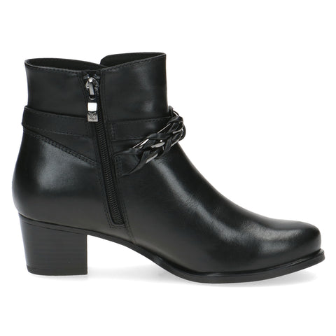 Caprice Δερμάτινα Γυναικεία Μποτάκια Σε Μαύρο Χρώμα BOURLIS Shoes - Accessories