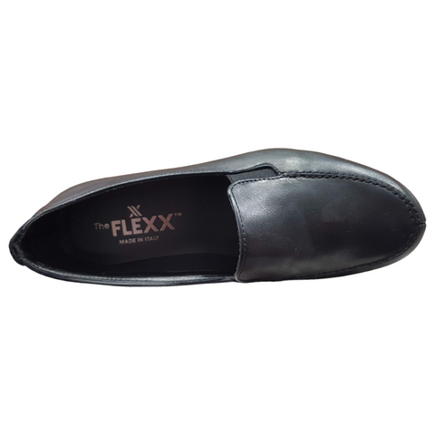 The Flexx Δερμάτινα Ανατομικά Μοκασίνια σε Μαύρο Χρώμα