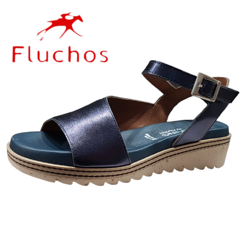DORKING BY FLUCHOS Ανατομικά Δερμάτινα Πέδιλα Σε Μπλε Χρώμα