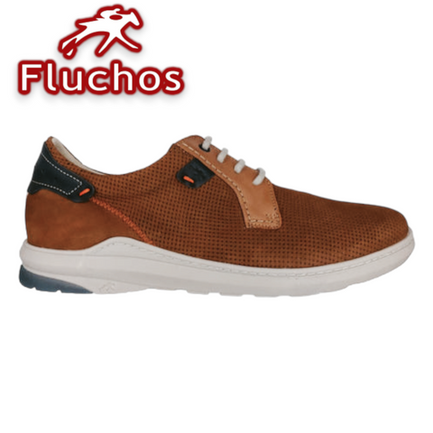 FLUCHOS Ανατομικά Δερμάτινα Παπούτσια Σε Ταμπά Χρώμα BOURLIS Shoes - Accessories