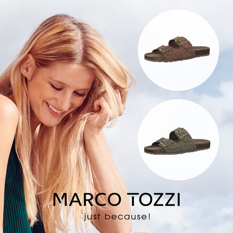 Marco Tozzi Δερμάτινη Γυναικεία Παντόφλα σε OLIVER STR Χρώμα Marco Tozzi