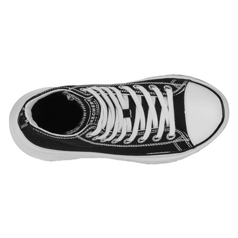 Skechers Funky Street Groove Way Γυναικεία Flatforms Μποτάκια Μαύρα BOURLIS Shoes - Accessories